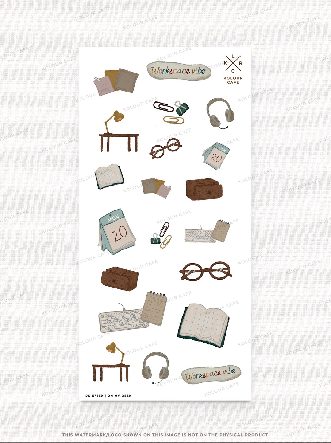 Work Desk WFH Office Sticker Sheet | DK239 | Kolour Sketched Series ...
