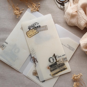 TN File Folder Insert for Standard Size Travelers Notebook | Vintage Ephemera | PVC Organizer Insert for Journals and Planners | 2025 Advent