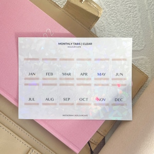 Month Tab Stickers | Hobonichi Weeks Cousin Stalogy Monthly Tab Stickers  | UK Seller