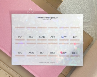 Month Tab Stickers | Hobonichi Weeks Cousin Stalogy Monthly Tab Stickers  | UK Seller