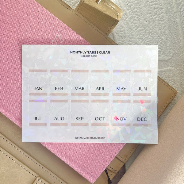 Month Tab Stickers | Hobonichi Weeks Cousin Stalogy Monthly Tab Stickers  | UK Seller