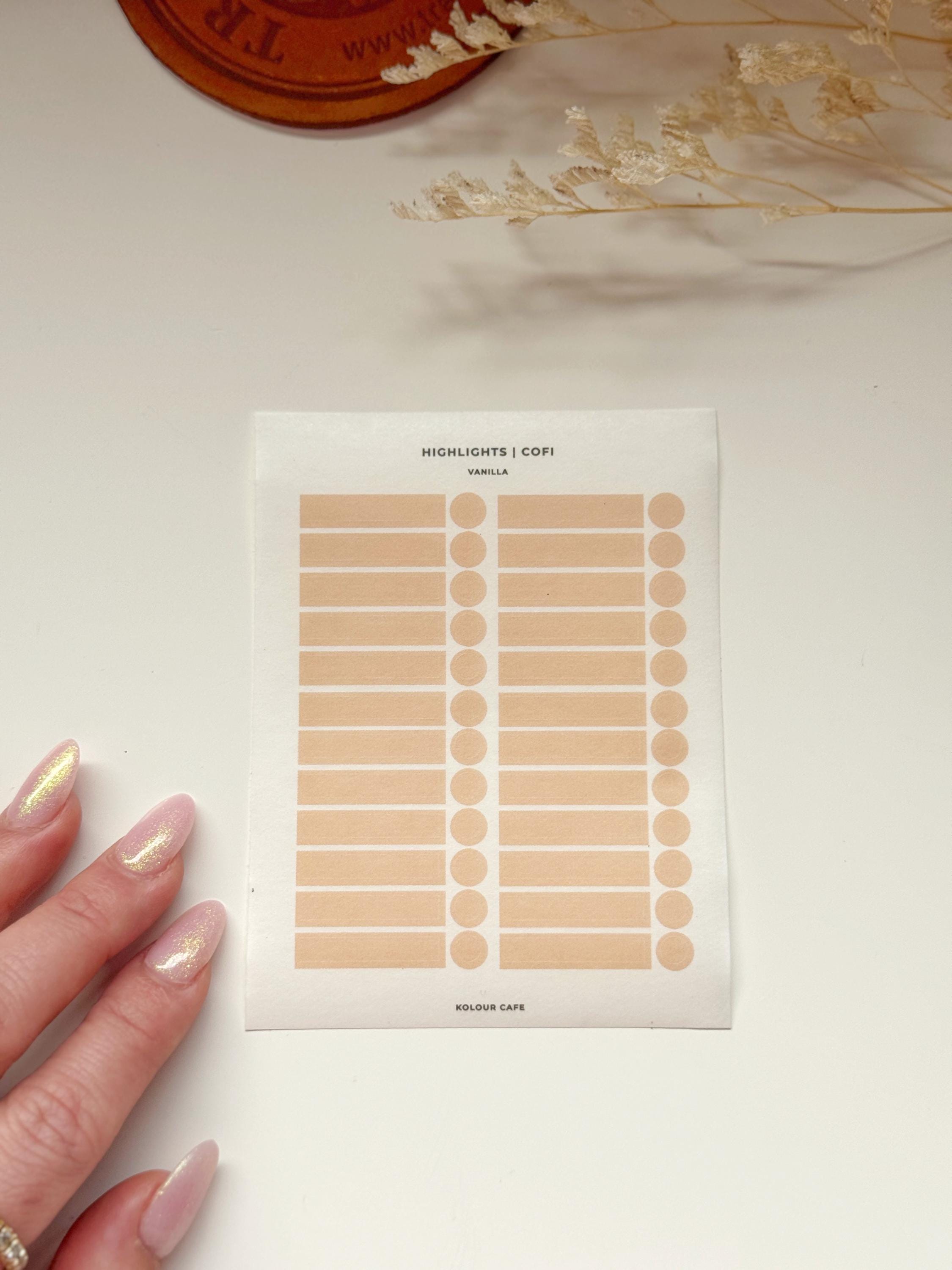 Highlight Dots Sticker Planner Dots and Highlight Washi Stickers | Cofi Palette | Functional ...