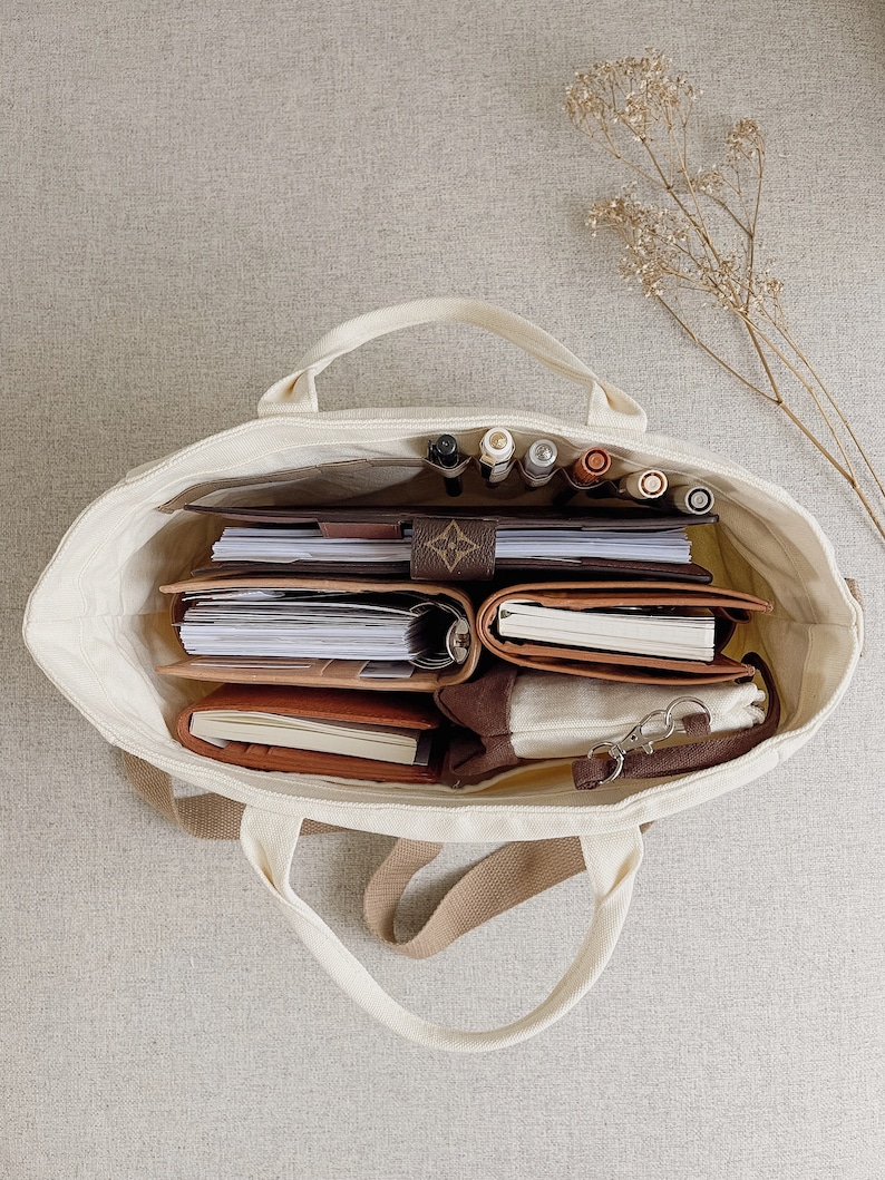 Planner Tote Bag Canvas Tote Bag Minimalist Kolour Kaddy Etsy