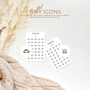 Minipictogramstickers - auto | Carwash | Minimalistische plannerpictogrammen | Mat | A5 Pocket Plus Personal A6 B6 FCC Hobonichi Stalogy | VK: