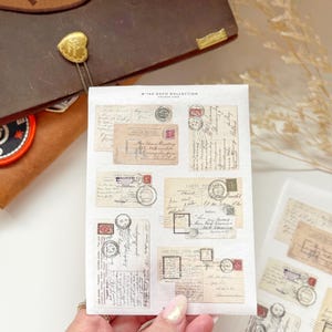 Folierte Washi Planner Sticker Postkarte | Junk Journaling Collage | Sticker für Journals | Hobonichi Travelers Company A5-A6 | Großbritanien