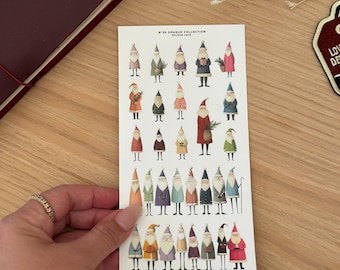 Niedliche Weihnachtsmänner Urlaub Weihnachten Elemente | OPK 35 | Journal und Planer Sticker Blätter | Weiß Nicht transparent Matt | Minimal Deco | Großbritanien