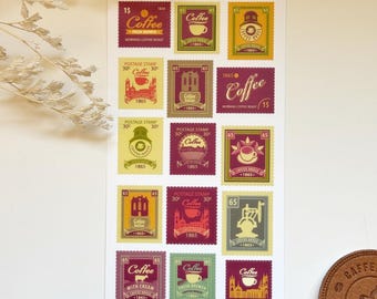 コーヒー郵便切手 | OPK 18 | ジャーナルとプランナー用ステッカー