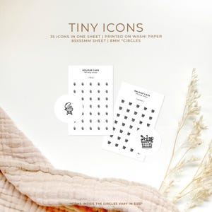 Mini Icon Stickers - Summer | BBQ | Picnic | Minimalist Planner Icons | Matte | A5 Pocket Plus Personal A6 B6 FCC Hobonichi Stalogy | UK