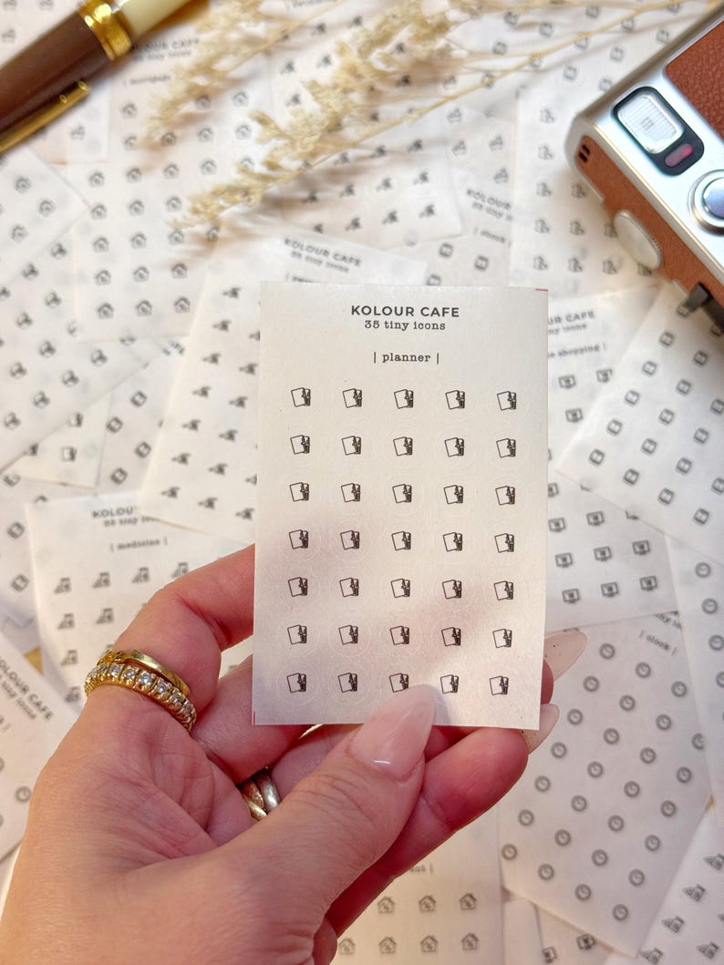 Mini Icon Stickers - Check Marks | Crosses | Minimalist Planner Icons ...