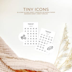 Mini Icon Stickers - Workout | Sleep | Minimalist Planner Icons | Matte | A5 Pocket Plus Personal A6 B6 FCC Hobonichi Stalogy | UK
