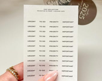 Functional Planner Stickers | Transparent | Priorities | Clear Stickers | Simple Minimalist Stickers for Planners | UK Seller