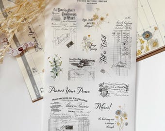 WANDIC Set di adesivi colorati ad acquerello, 6 stili, 30 pezzi, per scrapbooking, diari, tazze, diari, decorazioni fai da te