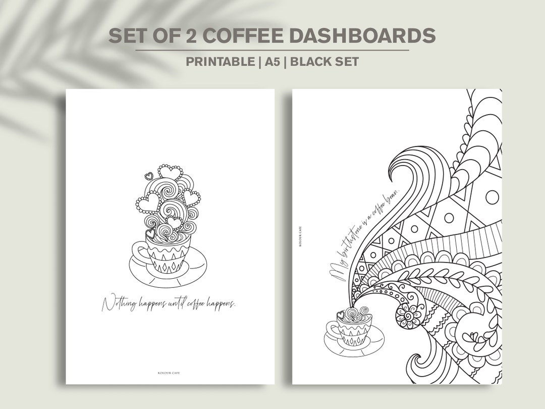 PRINTABLE Planner Dashboard Set for A5 | Coffee Planner Digital ...