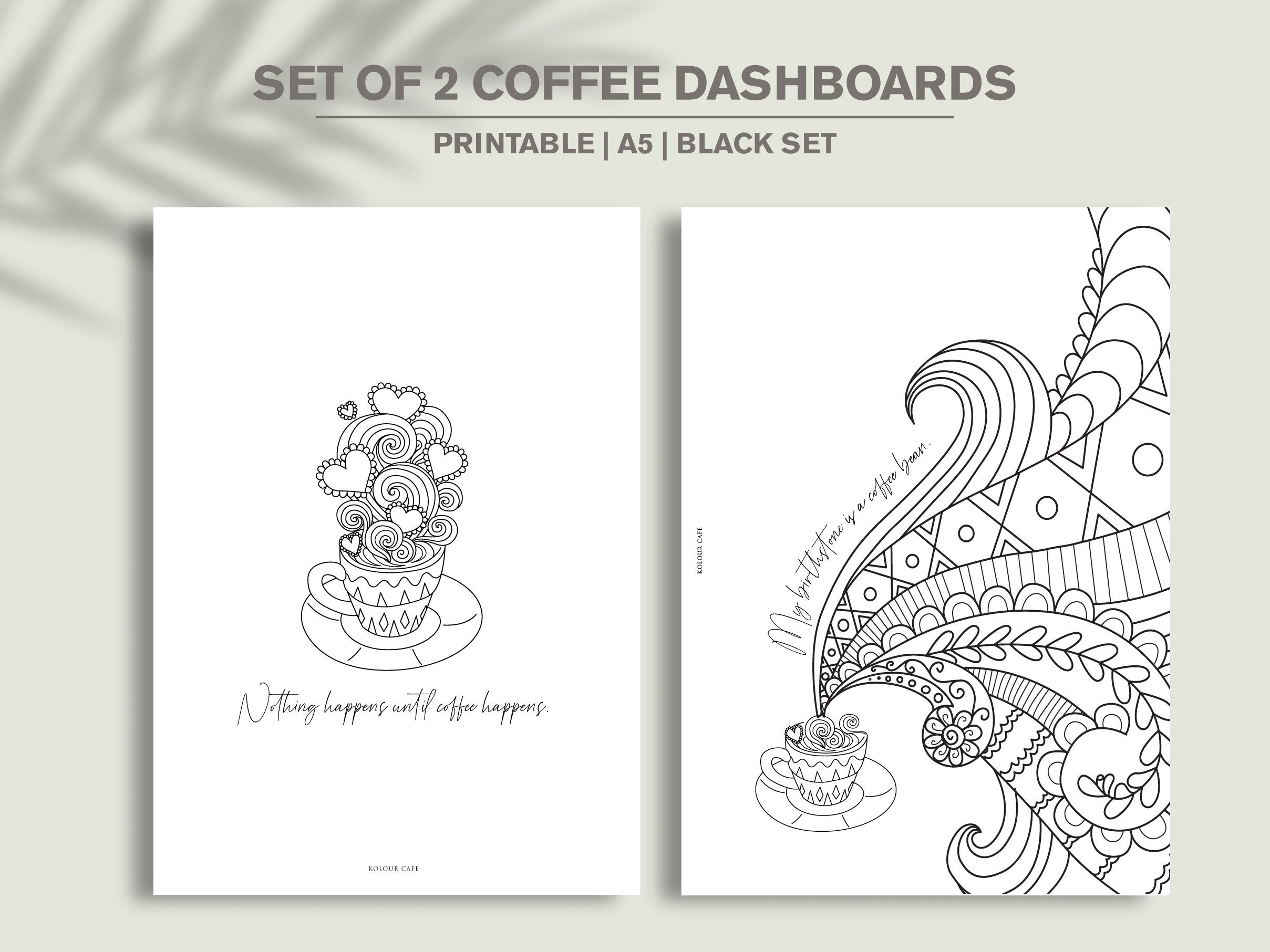 PRINTABLE Planner Dashboard Set for A5 | Coffee Planner Digital ...