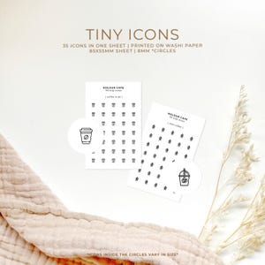 Minipictogramstickers - Coffee To Go | IJskoffie | Minimalistische plannerpictogrammen | Mat | A5 Pocket Plus Personal A6 B6 Hobonichi Stalogy | VK: