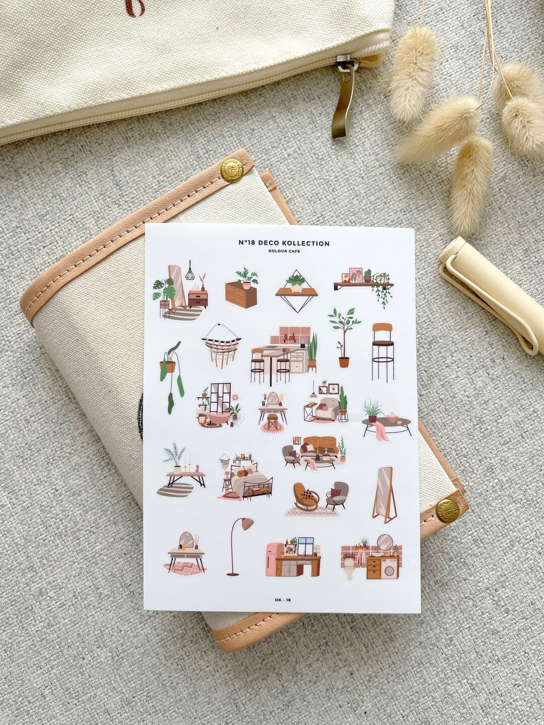 Planner Stickers Furniture 03 Korean Japanese Style N18 Waterproof