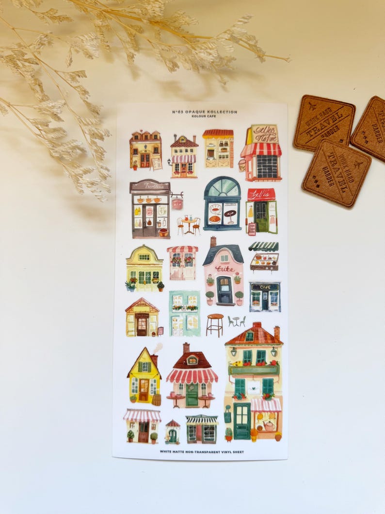 Little Cafe Coffee House Vinyl Stickers | OPK N01-03 | Journal and ...