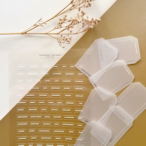 Marcadores de página para planificador / Pestañas de fuente blanca / Pestañas flotantes / Divisores Stalogy / Hobonichi Weeks / A5 A6 B6 Personal Classic HP Pocket / Reino Unido