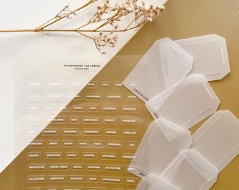 Planner Page Markers | White Font Tabs | Floating Tabs | Dividers Stalogy | Hobonichi Weeks | A5 A6 B6 Personal Classic HP Pocket  | UK