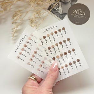 Wochentage Text Aufkleber | Minimalistischer neutraler & rosa Planer Punkte | Transparent Matte Washi Funktionsetikett für Planer und Journals