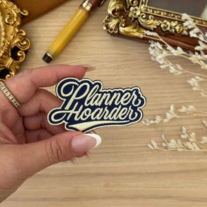 Stick On Travel Embroidered Patch | Planner Hoarder | Applique | Bag Deco | Red Traveler's Notebook Love and Trip Planner Accessory