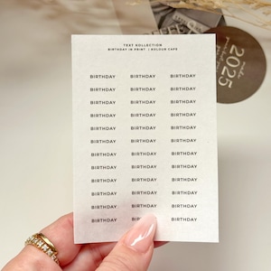 Minimalist Birthday Transparent Text Planner Stickers | Functional Washi Labels Occasions | Clear Planner Stickers | UK Seller