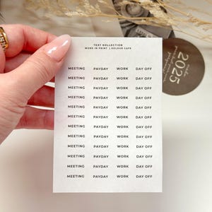 Functional Planner Stickers | Transparent | Work | Clear Stickers | Simple Minimalist Stickers for Planners | UK Seller
