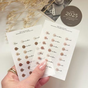 Tekststickers voor herinneringen | Minimalistische neutrale en roze plannerstippen | Transparante, matte functionele washi-stickers voor planners en tijdschriften
