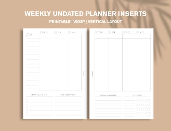 Categorized Weekly Insert A5 Planner Insert LV GM Agenda 