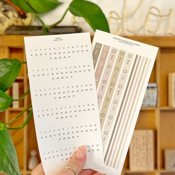 Naklejki z mikro kropkami daty | Naklejki kalendarzowe z matowego winylu premium do planerów i dzienników | Hobonichi Stalogy A5 A6 Travelers Company | Wielka Brytania
