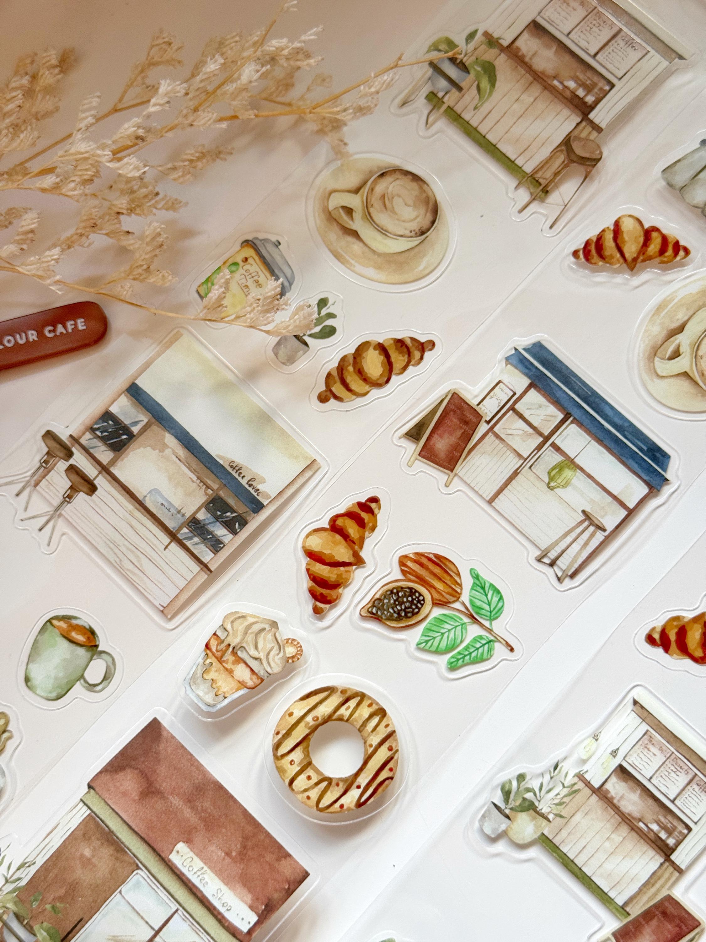 Japanese Minimalist Neutral Cafe PET Tape for Journals and