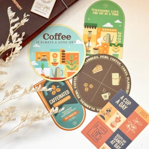 Coffee Vinyl Stickers Vol 4 | Waterproof Semi Transparent Matte Cafe ...