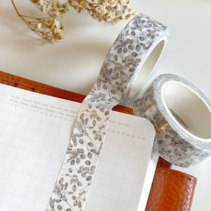 Ruban adhésif Washi à fleurs | Floral n° 1 Fleurs pressées | Minimaliste | Ruban adhésif décoratif Washi | Ruban adhésif en Washi 15 mm pour journaux et agendas