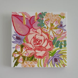 Small Flower Painting- &quot;Hawaii&quot; (Oil 8&quot;x 8&quot;)