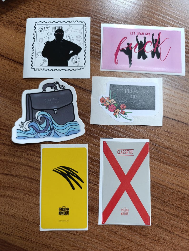 operation mincemeat musical inspired sticker pack (6 stickers) image 2