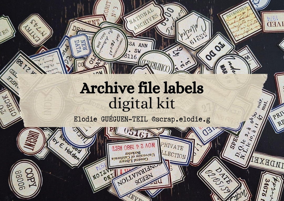 Vintage Archive Labels - Printable Ephemera for Junk Journals (digital ...