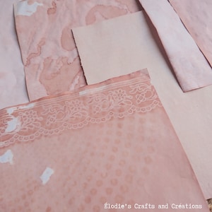 10 pages avocado dyed paper pack - variety of home made hand dyed pink pages with natural vegetal dye