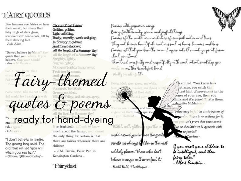 FAIRY FAERIE Themed Quotes and Poems Printable Digital - Etsy