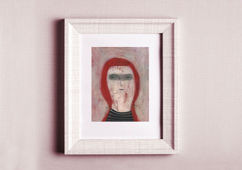 Susy, original artwork, acrylic illustration, tiny female portrait image 1