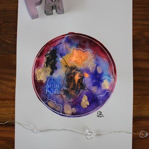 Planet Watercolor / Original A4 / Watercolor Original Picture / dark red | ArtistPauline