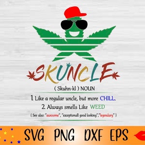 Skuncle oom SVG-Skuncle als een gewone oom maar meer chill PNG-oom-bestanden voor shirt-sublimatie digitale ontwerpbestanden voor Cricut-dxf-eps