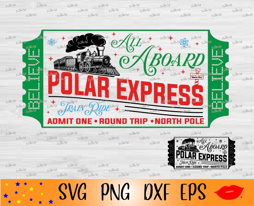 Polar Express Ticket SVG, Christmas Train DIY (digital Files) - Etsy