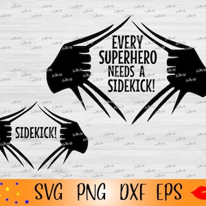 Todo super-herói precisa de um companheiro Arquivos PNG Svg-sidekick-pai super-herói svg-papai e eu-Dia dos Pais svg-Baby Onesie-Arquivo digital de sublimação