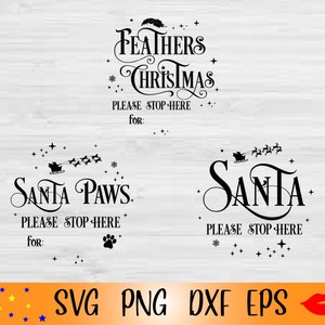 Vaders Kerstmis stop hier alstublieft SVG-gepersonaliseerde Kerstman stop alstublieft hier png-poten alstublieft stop hier dxf-eps-voor Cricut-Silhouette Cameo