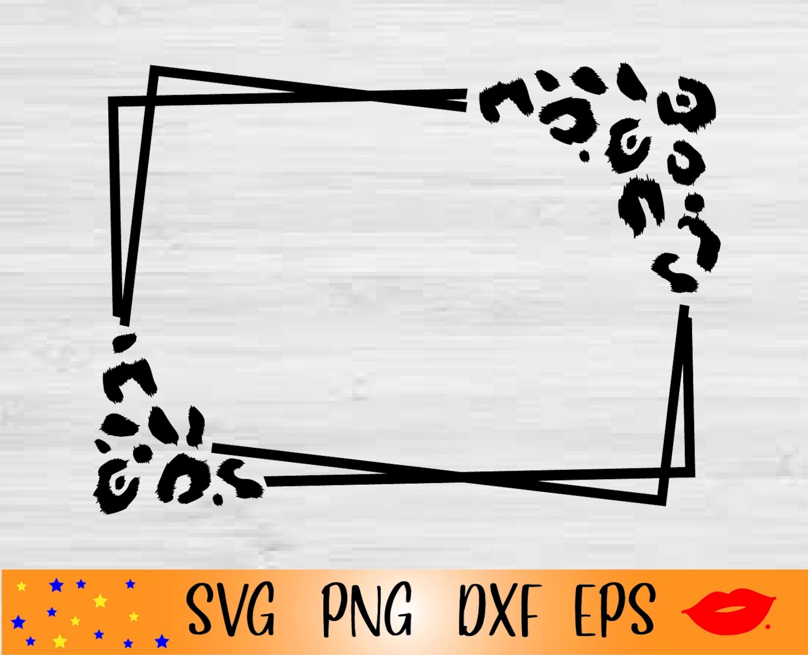 Square Frame With Cheetah Print Svg-animal Print Svg-personalize 9 ...