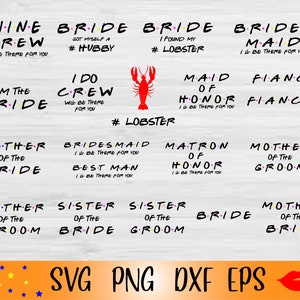 Pacote de festa de amigos da dama de honra Svg-Friends Bridal Party PNG-Bachelorette party svg-Maid of Honor shirt-Wedding svg-digital download