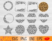 leopard Circle monogram bundle SVG-leopard Frame Circle PNG-Chetar print DIY-Tumbler Graphics-Leopard heart-Digital download