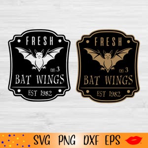 Fresh bat wings labels SVG-Halloween potion labels PNG-Witch's Bat Label svg-bat vampire-vinyl-clipart-Digital download-Halloween stickers