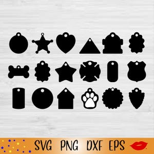 Dog Tag SVG Bundle | Pet ID Tag Designs (Digital Download)