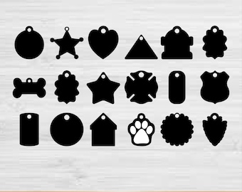Dog Tag SVG Bundle | Pet ID Tag Designs (Digital Download)